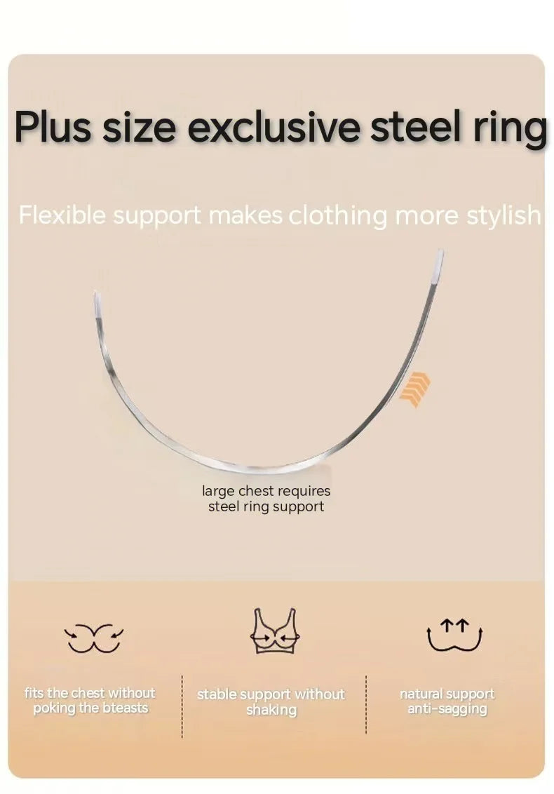 Plus Size Minimizer Bra for Women Underwire Full Coverage Anti-sagging Breathable Gathered DEFG Cup Supportive Lingerie