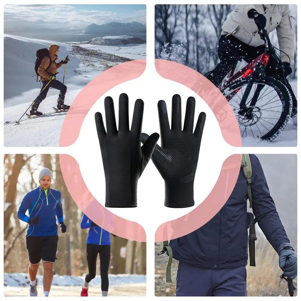 Winter Liner Gloves Non-Slip Warm Full Fingers Thermal Ski Gloves Windproof Touchscreen Gloves For Cycling Driving Hiking