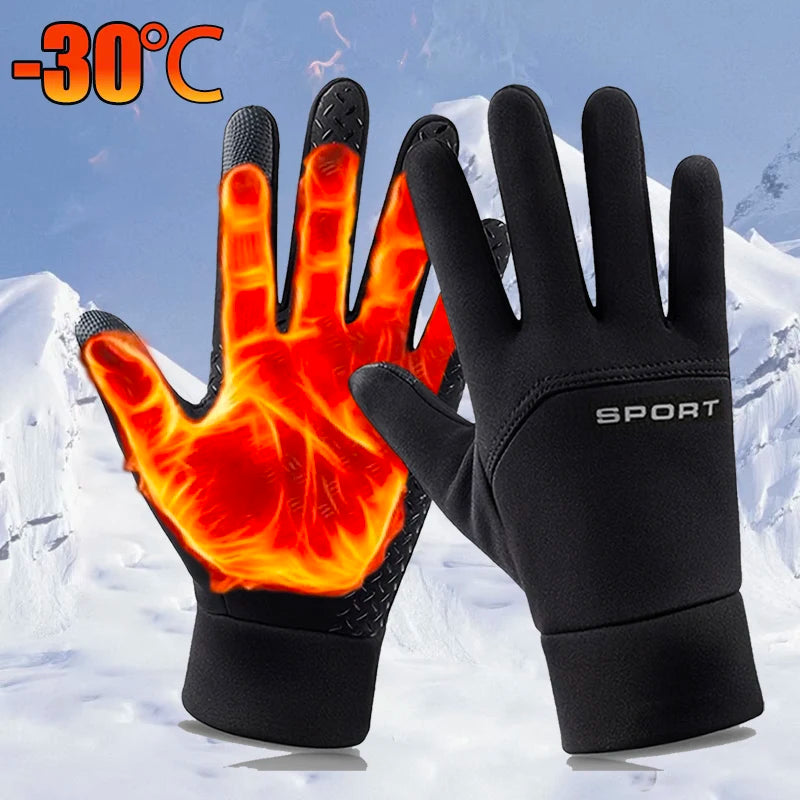 Winter Warm Gloves Touch Screen Windproof Cold-proof Cycling Gloves, Men's Women's Running, Hiking Skiing Gloves