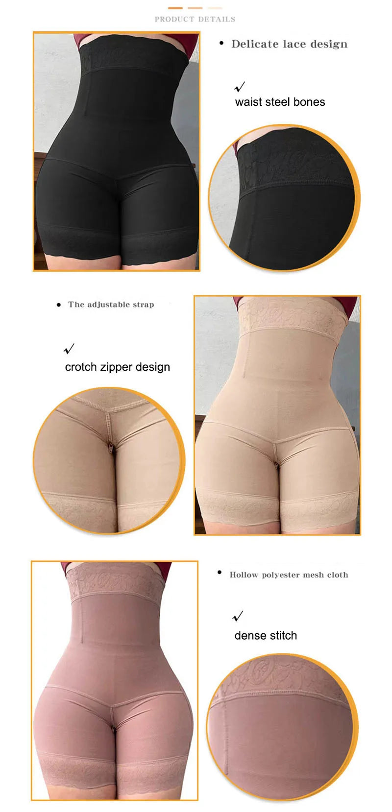 High Compression Shapewear Fajas Colombianas Butt Lifter Lace Waist Trainer Body Shaper Corset for Tummy Control Panties Girdles