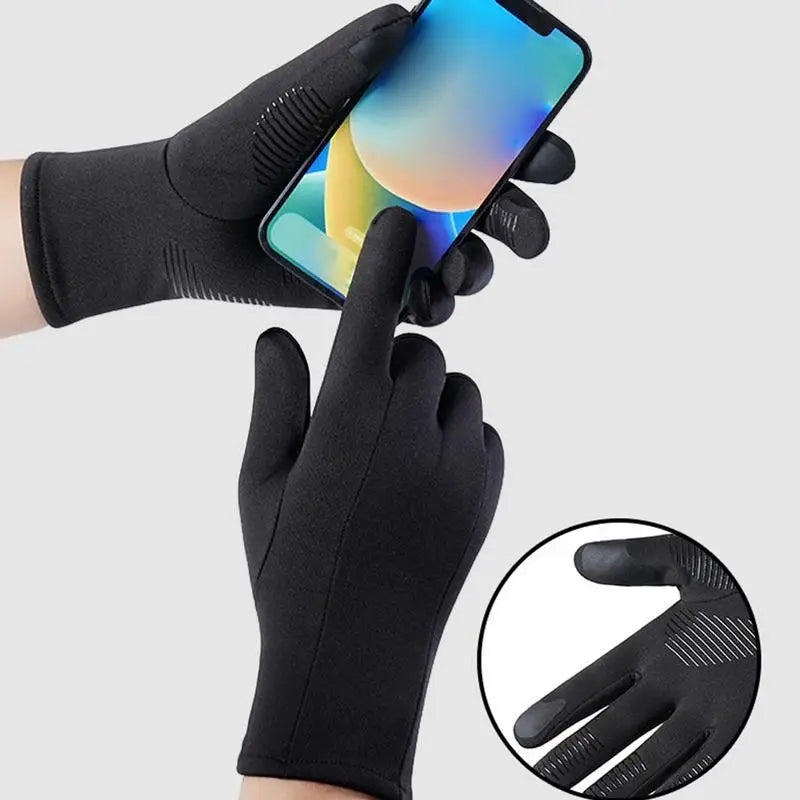 Winter Liner Gloves Non-Slip Warm Full Fingers Thermal Ski Gloves Windproof Touchscreen Gloves For Cycling Driving Hiking