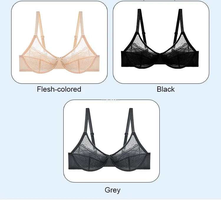 Plus Size Minimizer Bra Underwire Full Coverage Unpadded Floral Lace Lift Support Anti-Sagging Comfort Soft French Women's Bra