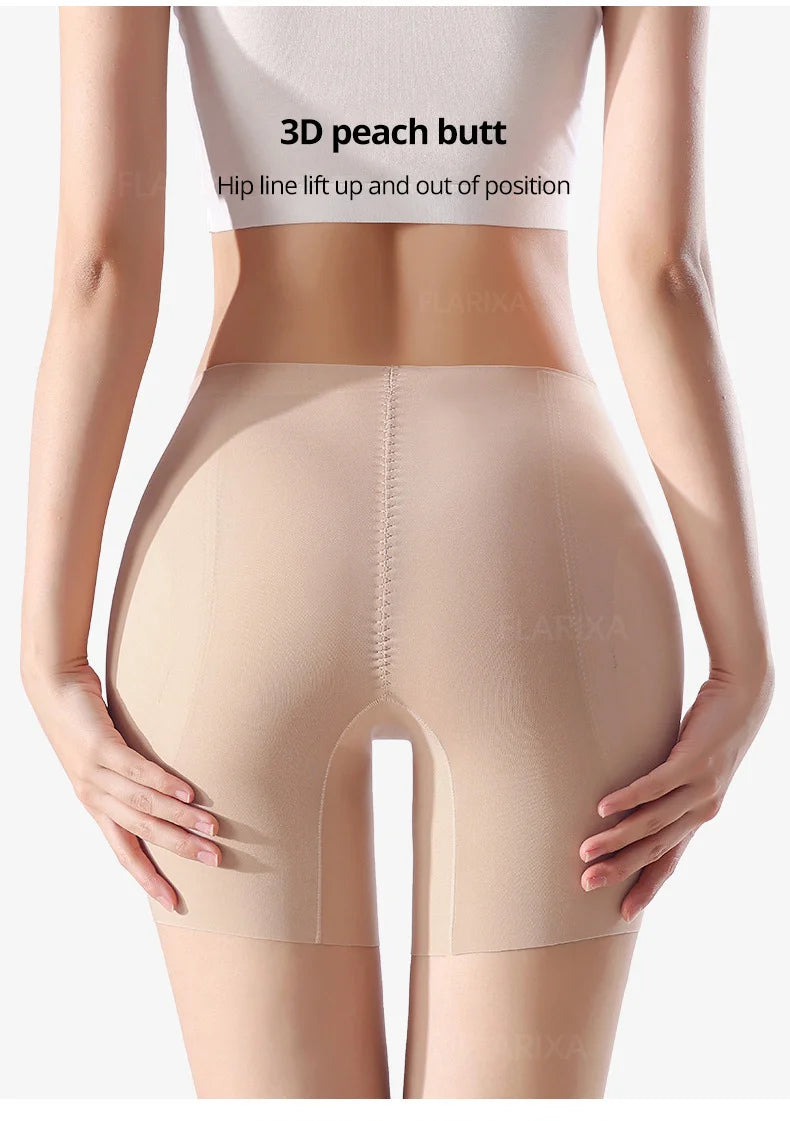 Flarixa Padded High Waist Shorts Butt Enhancer Shaper Buttock Lifting Panties Tummy Control Body Shaper With Butt Pads Shapewear