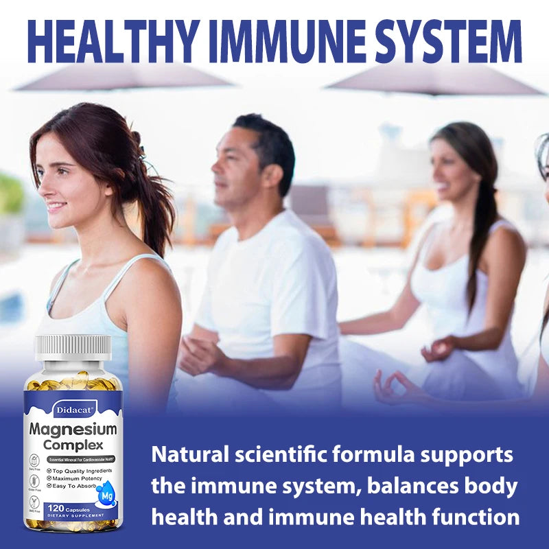 Magnesium Complex Capsuless - Bone, Muscle & Heart Health Supplement, Sleep Support, Muscle Relaxation, Stress & Anxiety Relief