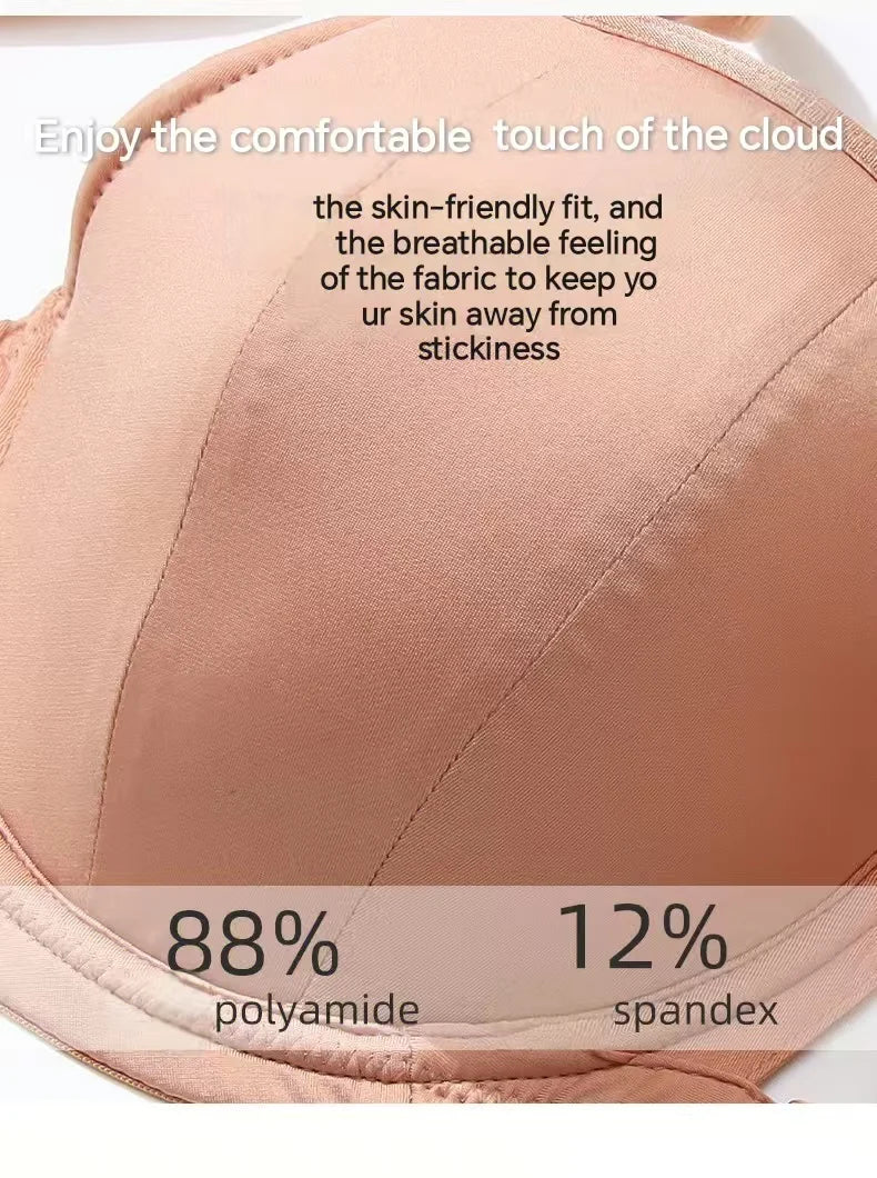 Plus Size Minimizer Bra for Women Underwire Full Coverage Anti-sagging Breathable Gathered DEFG Cup Supportive Lingerie