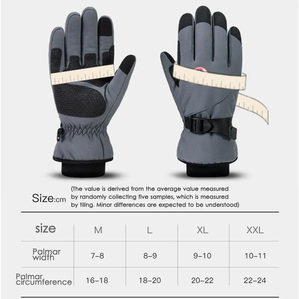 Men Winter Waterproof Cycling Gloves Outdoor Sports Running Motorcycle Ski Touch Screen Fleece Gloves Non-slip Warm Full Fingers