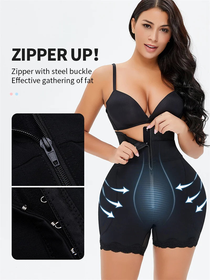 GUUDIA Hook Zipper Fajas Colombianas Butt Lifter Hip Enhancer Tummy Control Panties Body Shaper PantyBooty Enhance Shapewear