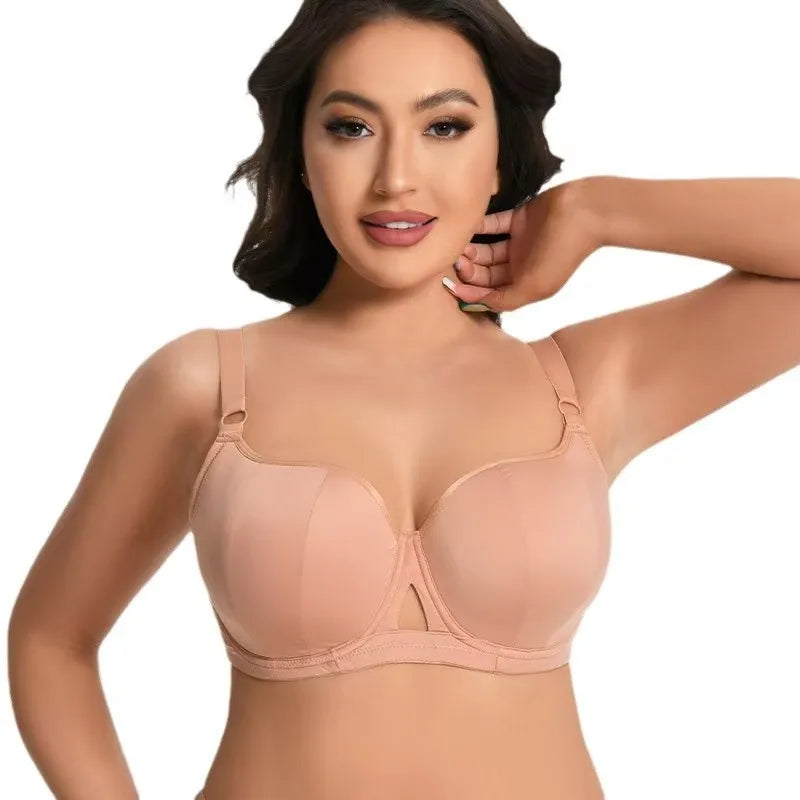 Plus Size Minimizer Bra for Women Underwire Full Coverage Anti-sagging Breathable Gathered DEFG Cup Supportive Lingerie