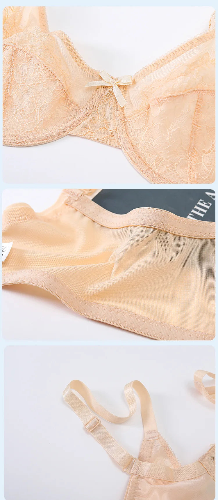 Plus Size Minimizer Bra Underwire Full Coverage Unpadded Floral Lace Lift Support Anti-Sagging Comfort Soft French Women's Bra