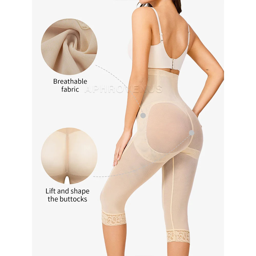 Butt Lifting High Waist Lace Tummy Control Shaper Mid Pants for Women Shapewear Slimming Underwear Elastic Waist Trainer Pants