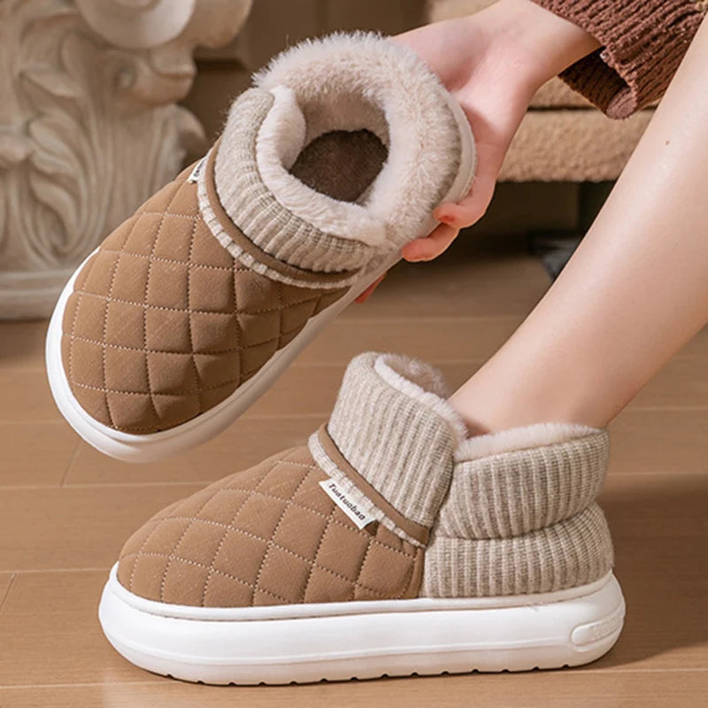 Women's Winter Thickened Warm Plush Cotton Shoes Thick Sole Down Waterproof Snow Boots for Women Non Slip Platform Ankle Boots