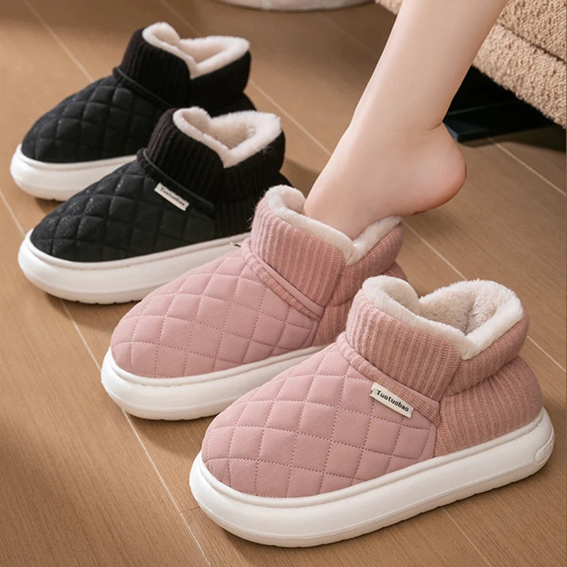 Women's Winter Thickened Warm Plush Cotton Shoes Thick Sole Down Waterproof Snow Boots for Women Non Slip Platform Ankle Boots