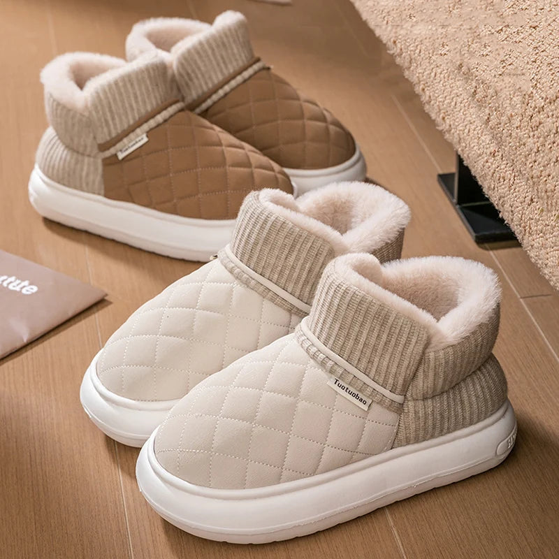 Women's Winter Thickened Warm Plush Cotton Shoes Thick Sole Down Waterproof Snow Boots for Women Non Slip Platform Ankle Boots