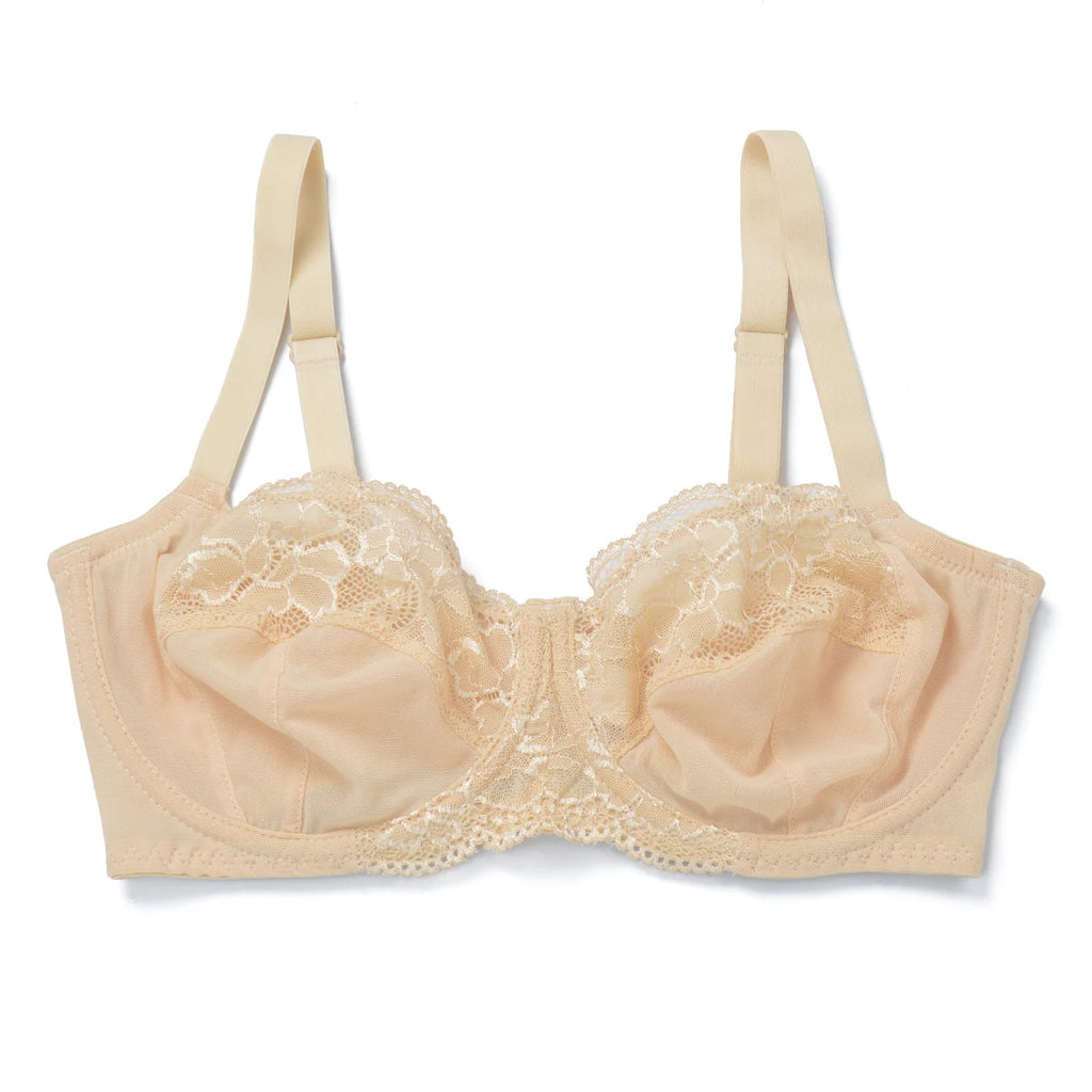 New Big Size Women Bra Full Coverage Minimizer Lace Floral Embrodiery Mesh Bras Underwire B C D E F G H Cup 34 36 38 40 42 44 46