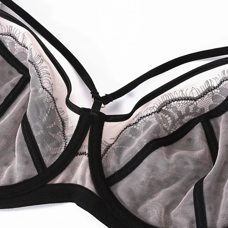 Womens Lace Sheer Minimizer Bra Full Coverage Non Padded Underwire Female Breathable Plus Size Lingerie 34 36 38 40 42 C D DD E