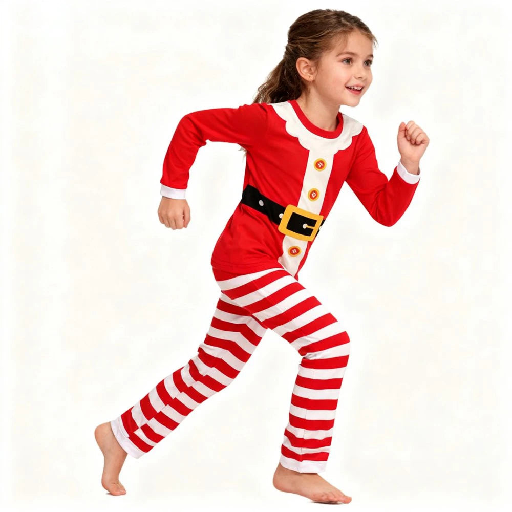 Kids Christmas Pajamas Sets Children's Santa Claus Striped Boys Pyjamas Girls Pijamas Nightwear Homewear Baby Christmas Pyjamas
