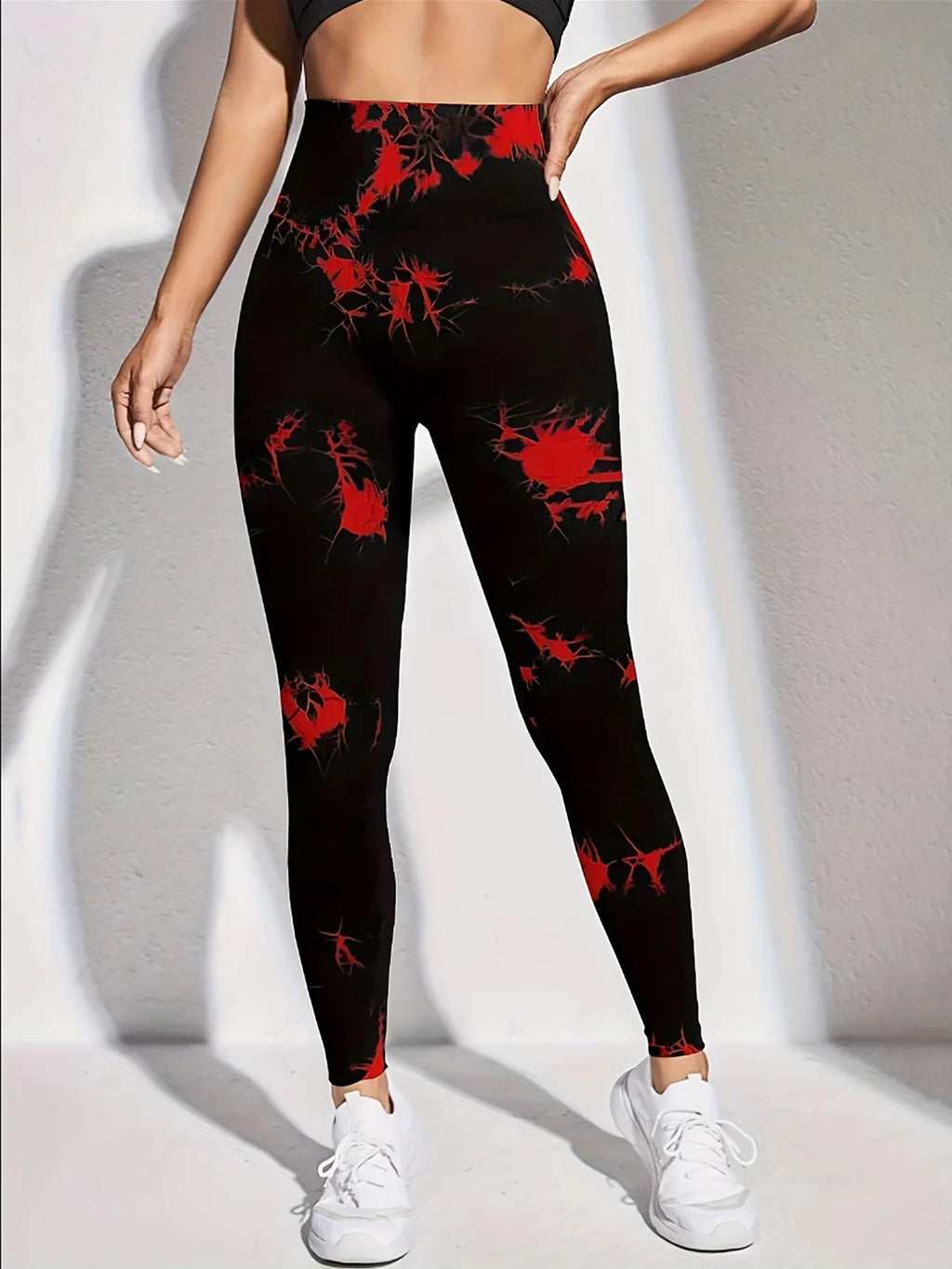 Scrunch Butt Lifting Leggings For Women High Waisted Tie Dye Fragmented Flower Workout Seamless Yoga Pants Peach Lift Tights