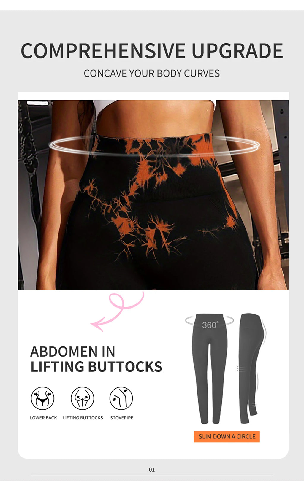 Scrunch Butt Lifting Leggings For Women High Waisted Tie Dye Fragmented Flower Workout Seamless Yoga Pants Peach Lift Tights