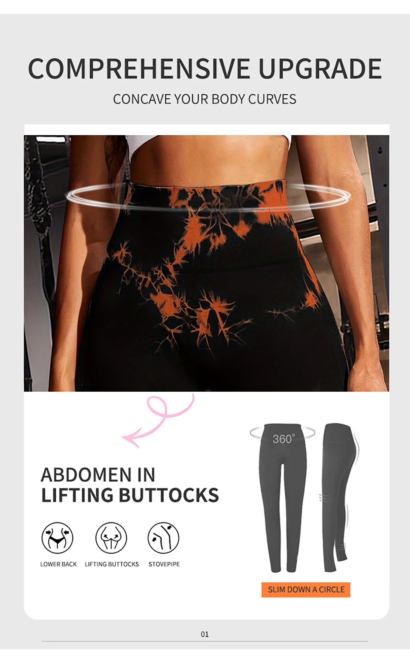 Scrunch Butt Lifting Leggings For Women High Waisted Tie Dye Fragmented Flower Workout Seamless Yoga Pants Peach Lift Tights