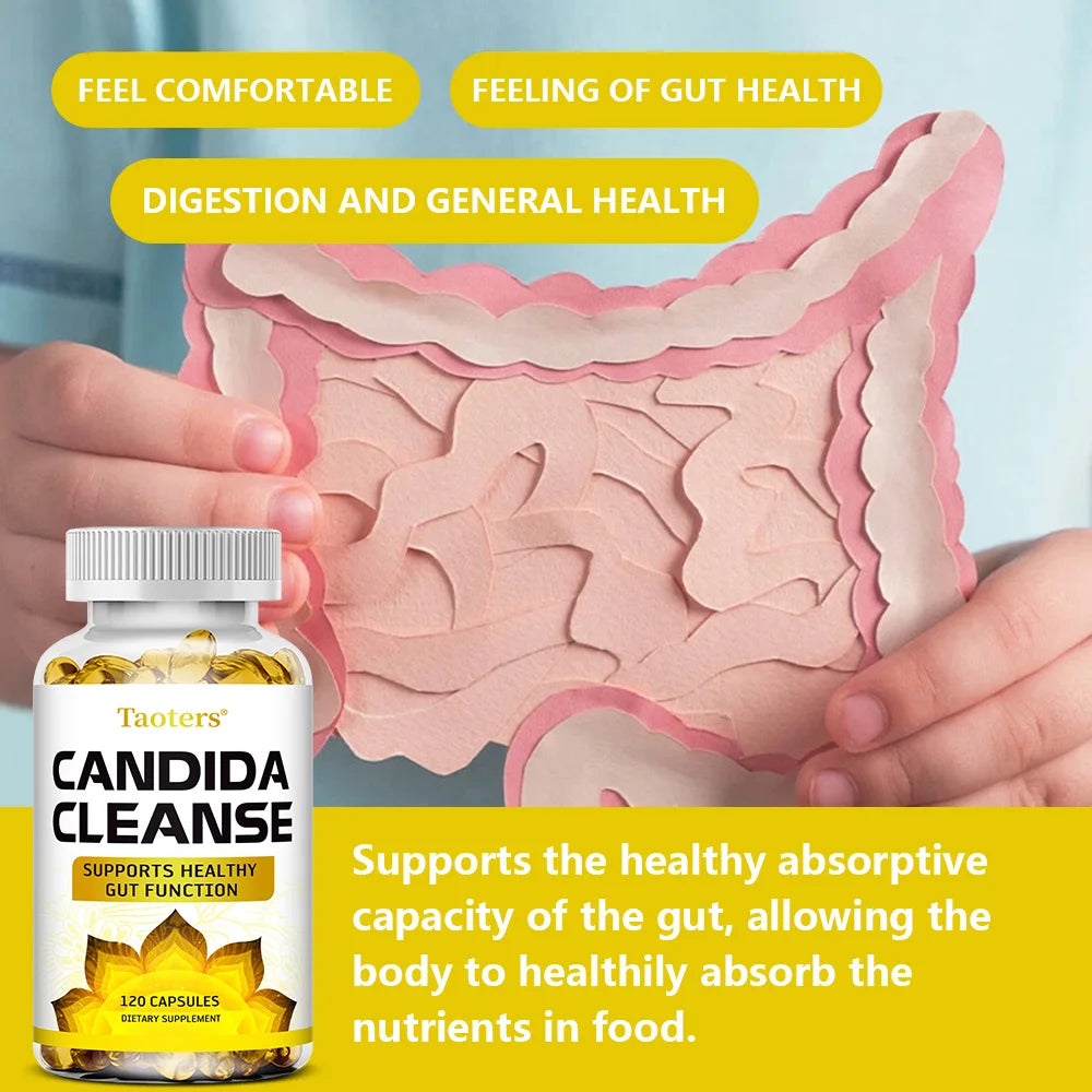 Candida Cleanse - Intestinal and Colon Support, Suitable for Men and Women, Cleansing and Detoxifying, Balance Digestion