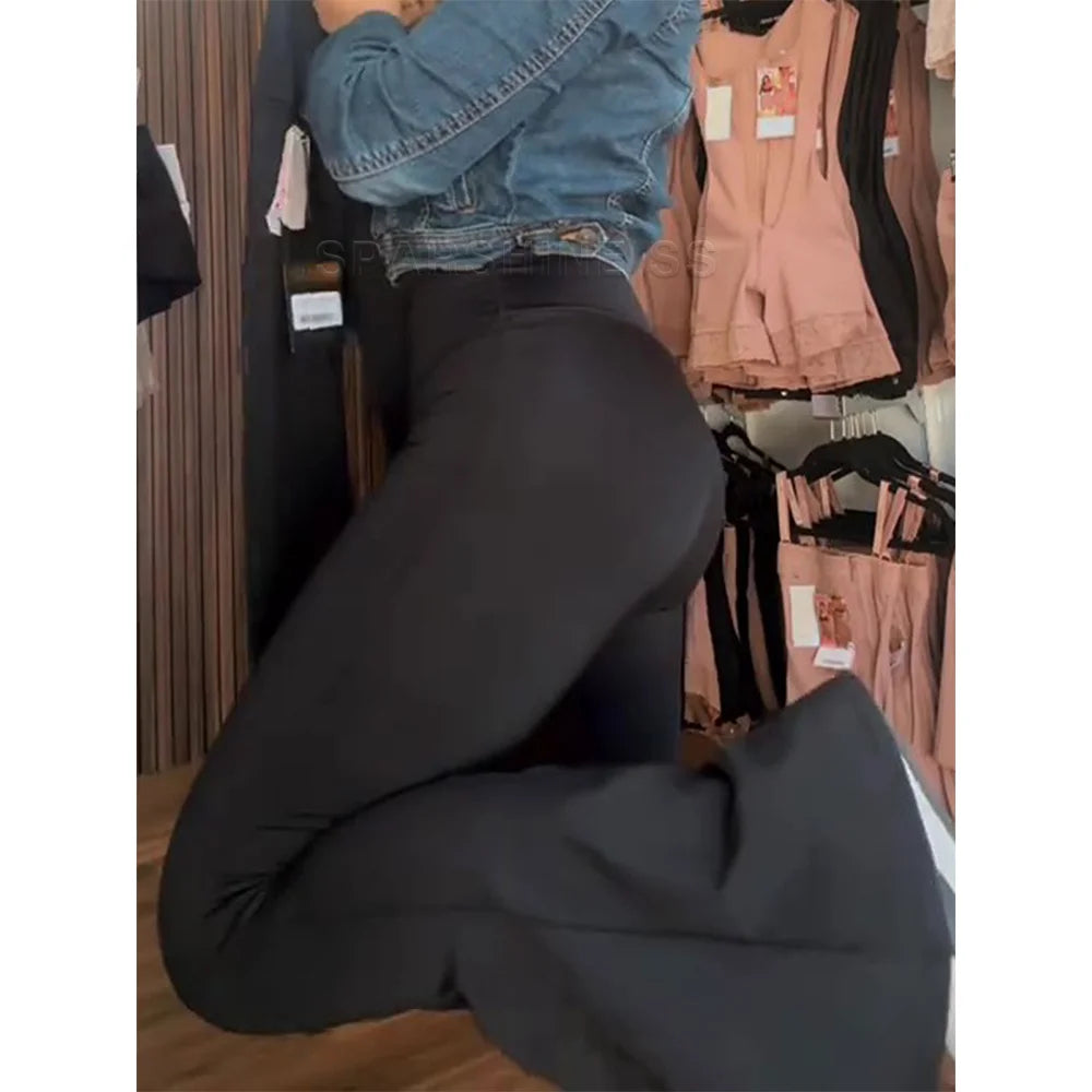 Women Butt Lifter Leggings High Waisted Tummy Control Flared Pants Slim Fit Booty Lifting Yoga Pants Stretchy Workout Leggings