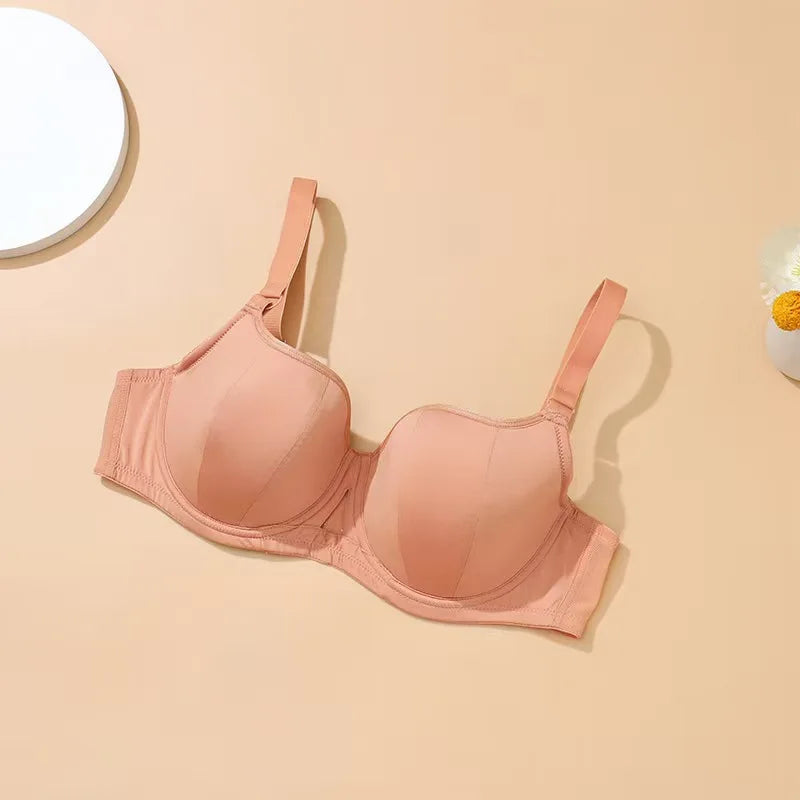 Plus Size Minimizer Bra for Women Underwire Full Coverage Anti-sagging Breathable Gathered DEFG Cup Supportive Lingerie