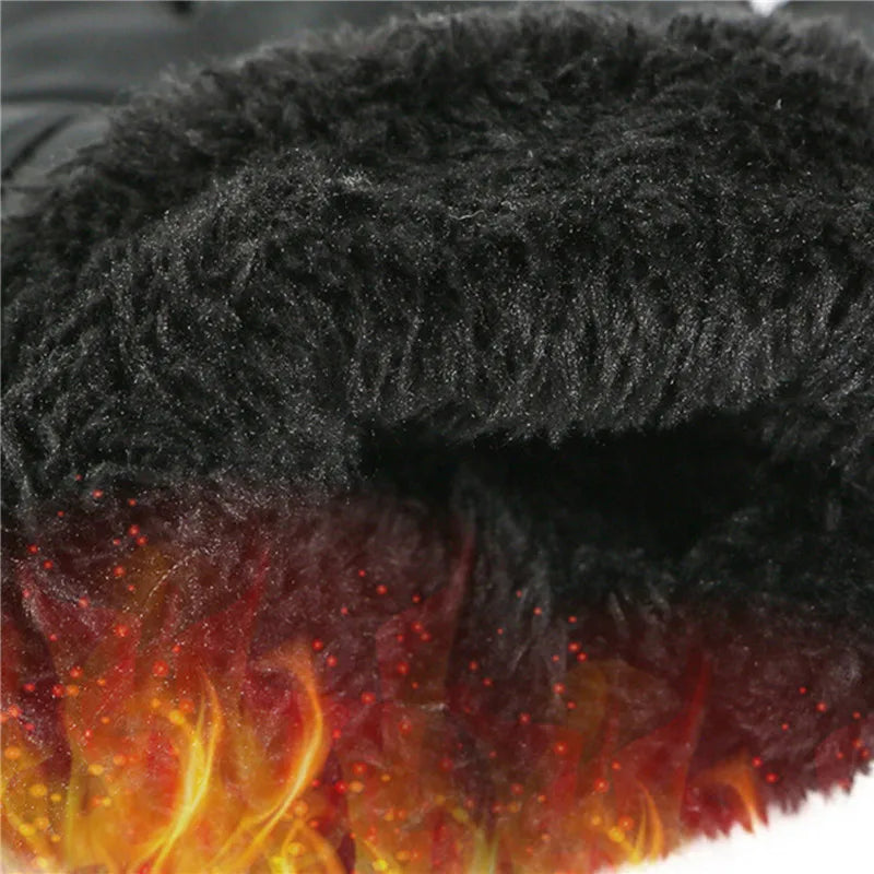 Men Winter Waterproof Cycling Gloves Outdoor Sports Running Motorcycle Ski Touch Screen Fleece Gloves Non-slip Warm Full Fingers