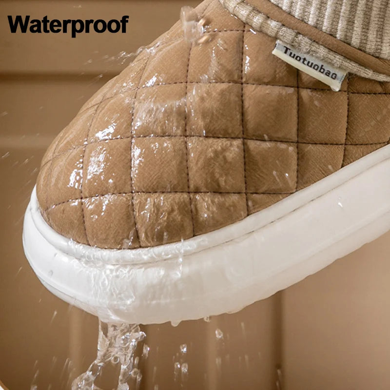 Women's Winter Thickened Warm Plush Cotton Shoes Thick Sole Down Waterproof Snow Boots for Women Non Slip Platform Ankle Boots