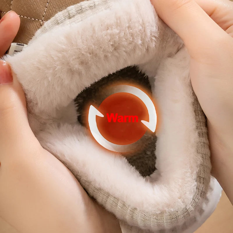 Women's Winter Thickened Warm Plush Cotton Shoes Thick Sole Down Waterproof Snow Boots for Women Non Slip Platform Ankle Boots