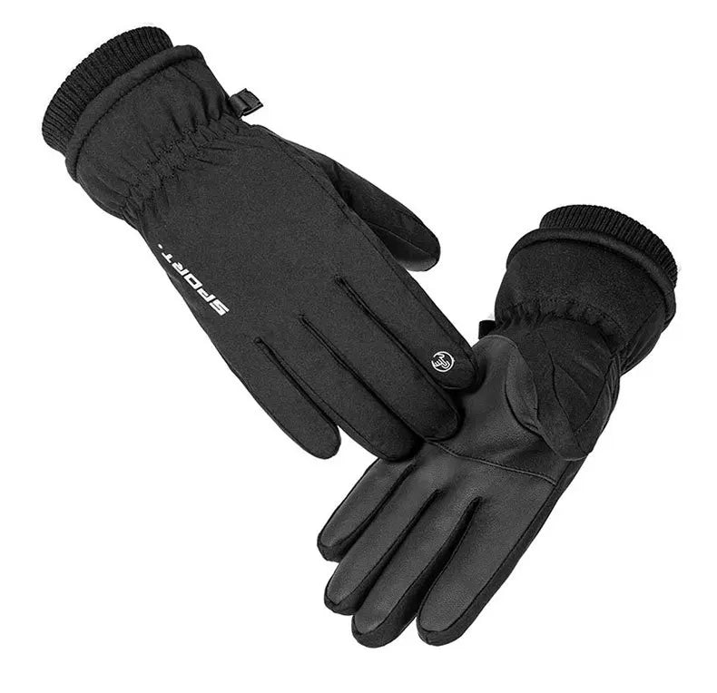 Men Winter Waterproof Cycling Gloves Outdoor Sports Running Motorcycle Ski Touch Screen Fleece Gloves Non-slip Warm Full Fingers