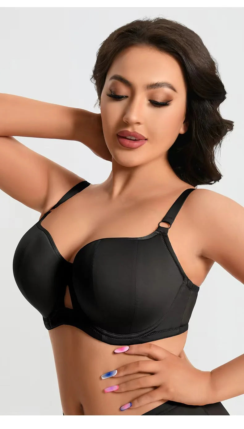 Plus Size Minimizer Bra for Women Underwire Full Coverage Anti-sagging Breathable Gathered DEFG Cup Supportive Lingerie