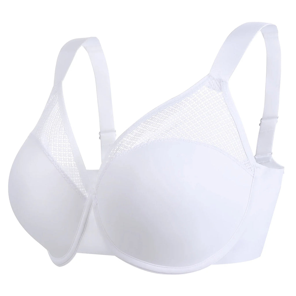 New Minimizer Lace Bras Unpadded Underwire Women Bra Thin Mesh Big Size Breast Cups Sexy Everyday Bra