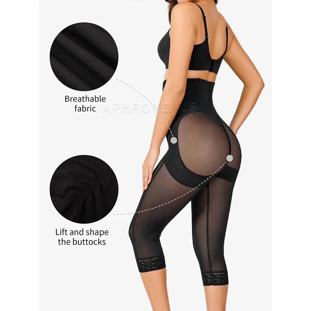 Butt Lifting High Waist Lace Tummy Control Shaper Mid Pants for Women Shapewear Slimming Underwear Elastic Waist Trainer Pants