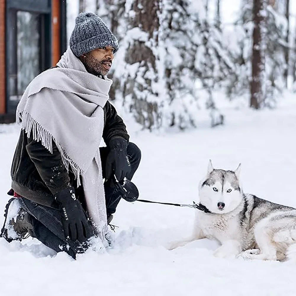 Winter Warm Touch Screen Gloves Thermal Knit Anti-slip Lined for Outdoor Cycling Warm Ski Snowboard Cold Weather Gloves