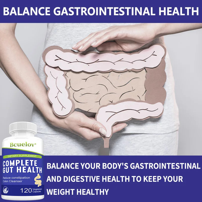 Gut Health Supplements Capsules- Improve Digestive Comfort, Cleanse Detox Intestine and Colon Support, Boost Immunity