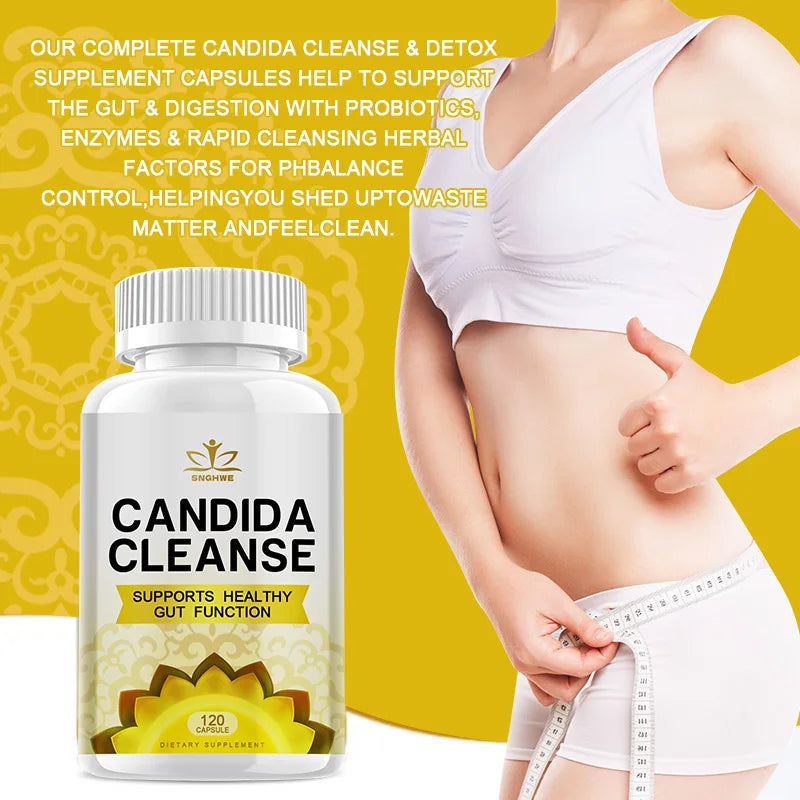 Candida Cleanse Complex-with Digestive Enzymes -Probiotics and Herbal Formula for Better Digestion, Gut Cleansing and Immunity