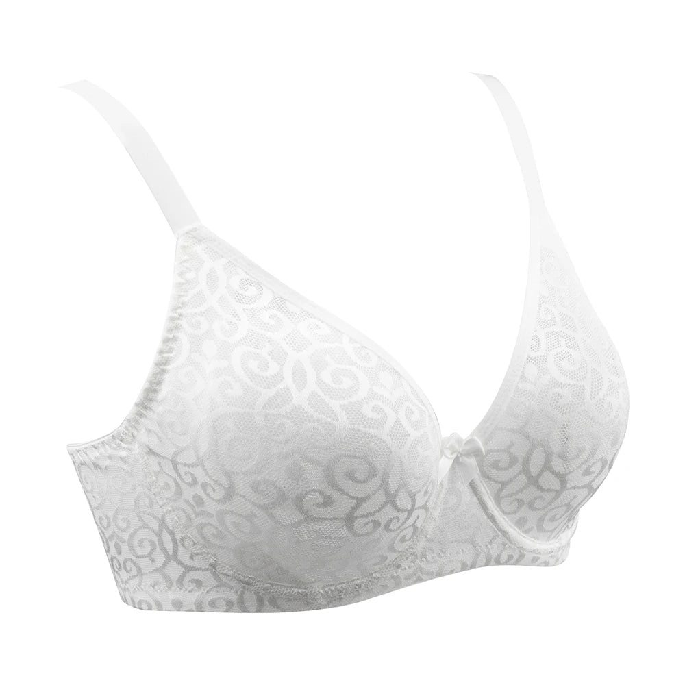 Sheroine Plus Size Minimizer Bra Full Coverage Underwire Plunge Bra with Floral Lace Mesh for Big Breast Support & Comfort