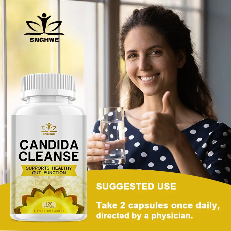 Candida Cleanse Complex-with Digestive Enzymes -Probiotics and Herbal Formula for Better Digestion, Gut Cleansing and Immunity