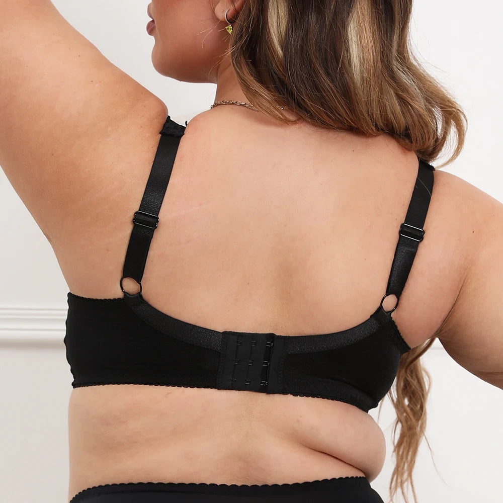 Women's Minimizer Bra Plus Size See Through Lace Floral Full Coverage Bras Underwire Unlined Mesh Transparent E F G H I Cup