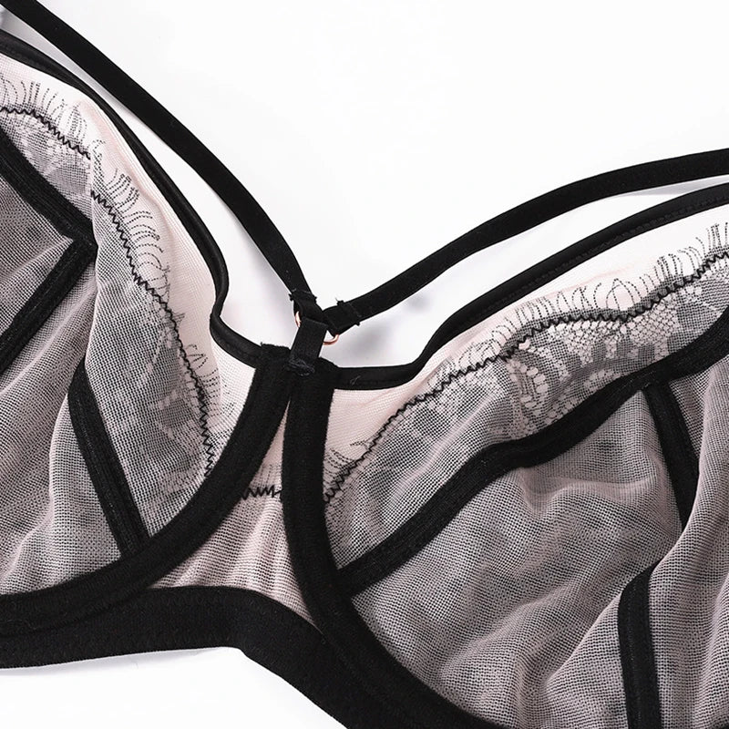 Womens Lace Sheer Minimizer Bra Full Coverage Non Padded Underwire Female Breathable Plus Size Lingerie 34 36 38 40 42 C D DD E