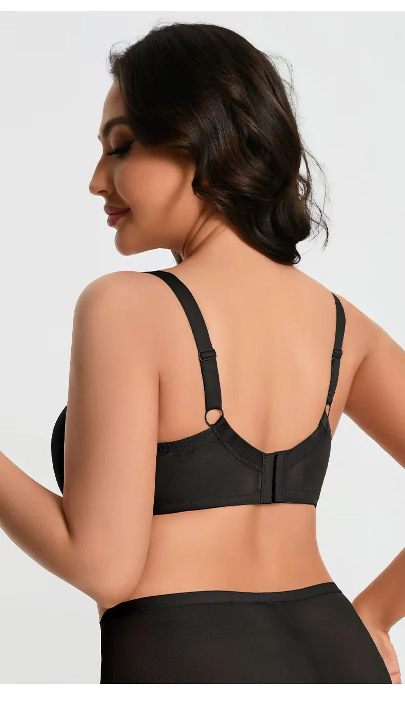 Plus Size Minimizer Bra for Women Underwire Full Coverage Anti-sagging Breathable Gathered DEFG Cup Supportive Lingerie
