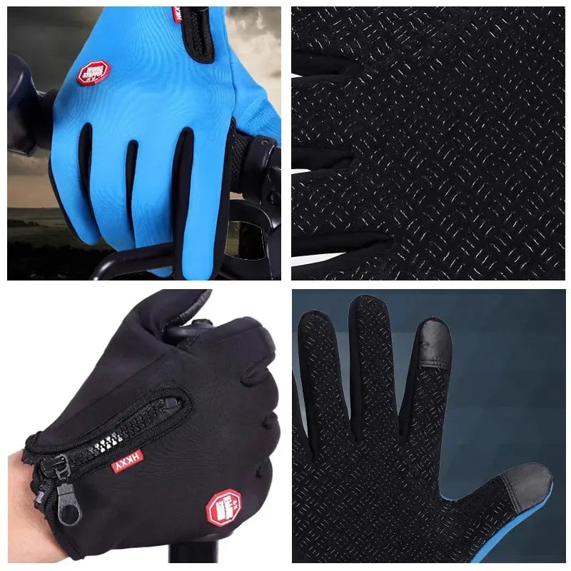 Winter Warm Cycling Gloves Bicycle Warm Touchscreen Full Finger Glove Waterproof Outdoor Bike Skiing Fishing Motorcycle Riding