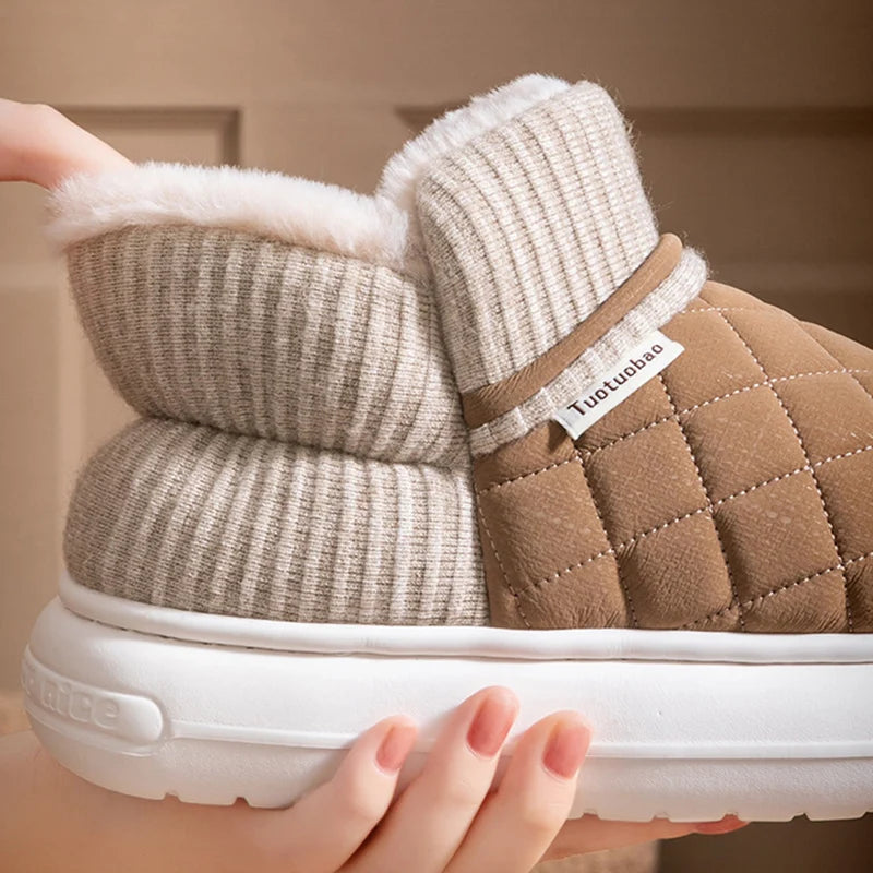 Women's Winter Thickened Warm Plush Cotton Shoes Thick Sole Down Waterproof Snow Boots for Women Non Slip Platform Ankle Boots