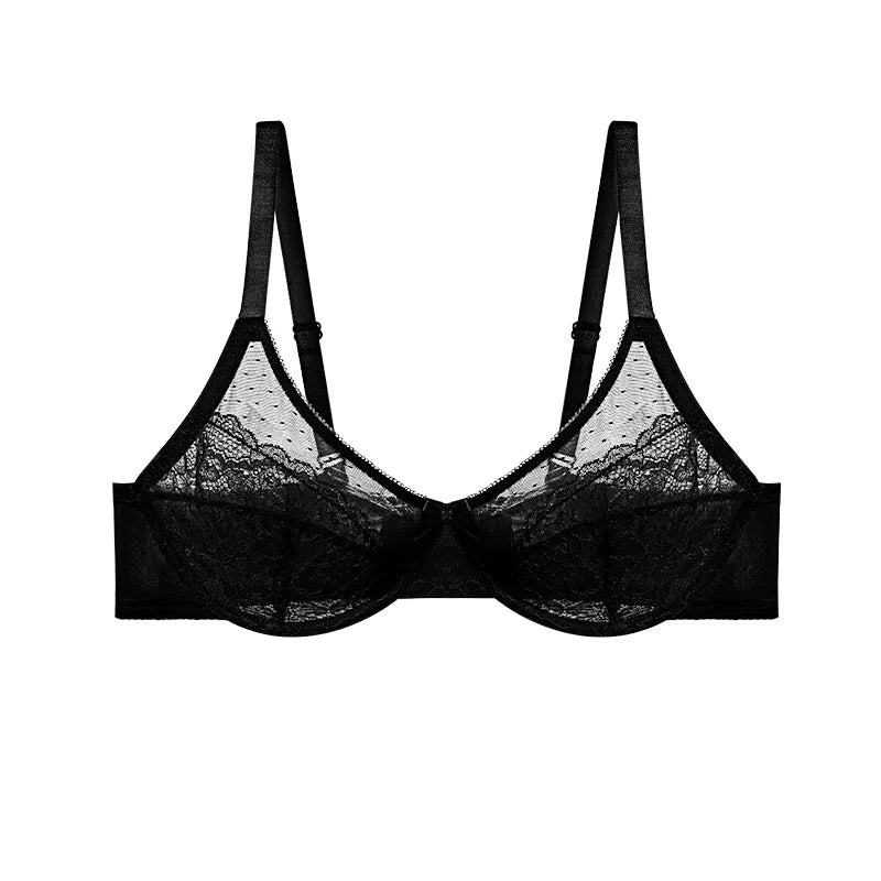 Plus Size Minimizer Bra Underwire Full Coverage Unpadded Floral Lace Lift Support Anti-Sagging Comfort Soft French Women's Bra