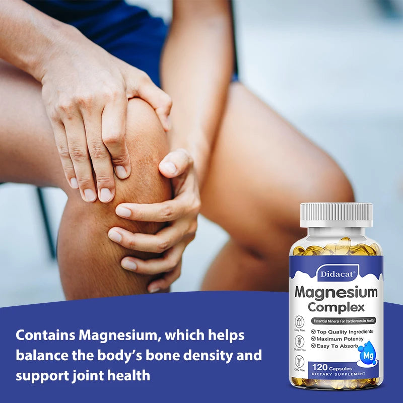 Magnesium Complex Capsuless - Bone, Muscle & Heart Health Supplement, Sleep Support, Muscle Relaxation, Stress & Anxiety Relief