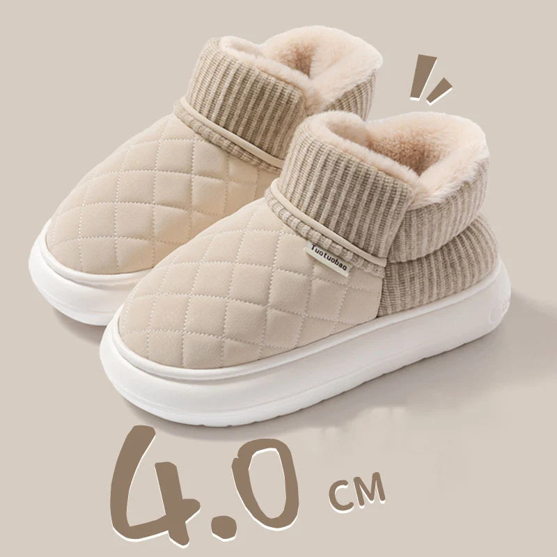 Women's Winter Thickened Warm Plush Cotton Shoes Thick Sole Down Waterproof Snow Boots for Women Non Slip Platform Ankle Boots