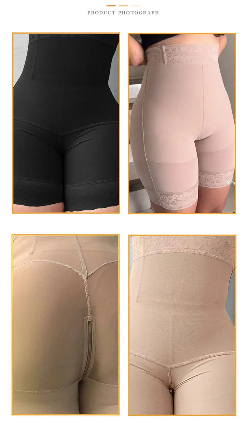 High Compression Shapewear Fajas Colombianas Butt Lifter Lace Waist Trainer Body Shaper Corset for Tummy Control Panties Girdles