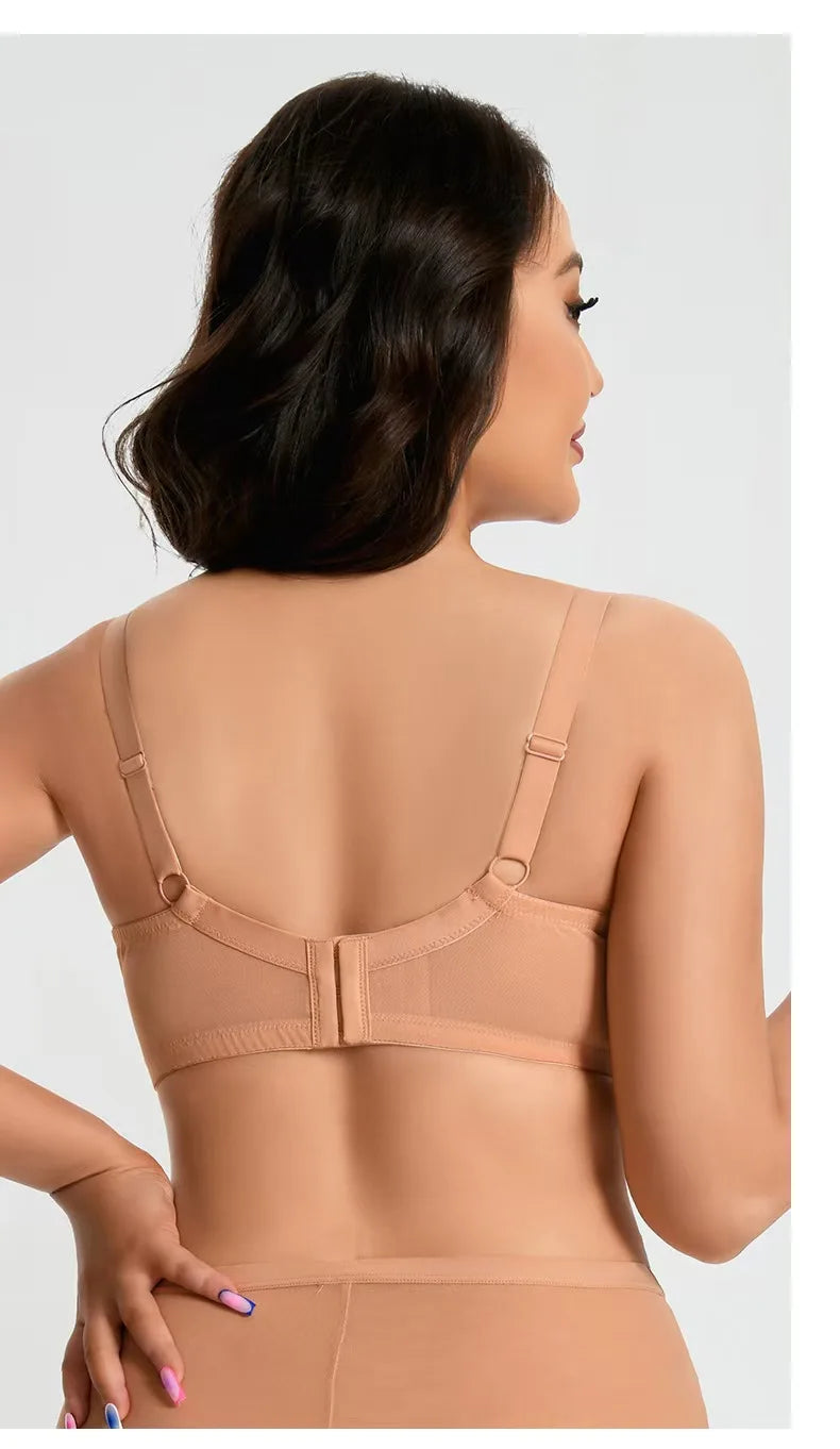 Plus Size Minimizer Bra for Women Underwire Full Coverage Anti-sagging Breathable Gathered DEFG Cup Supportive Lingerie