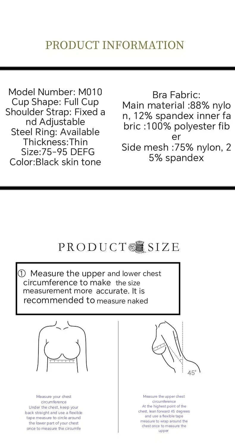 Plus Size Minimizer Bra for Women Underwire Full Coverage Anti-sagging Breathable Gathered DEFG Cup Supportive Lingerie