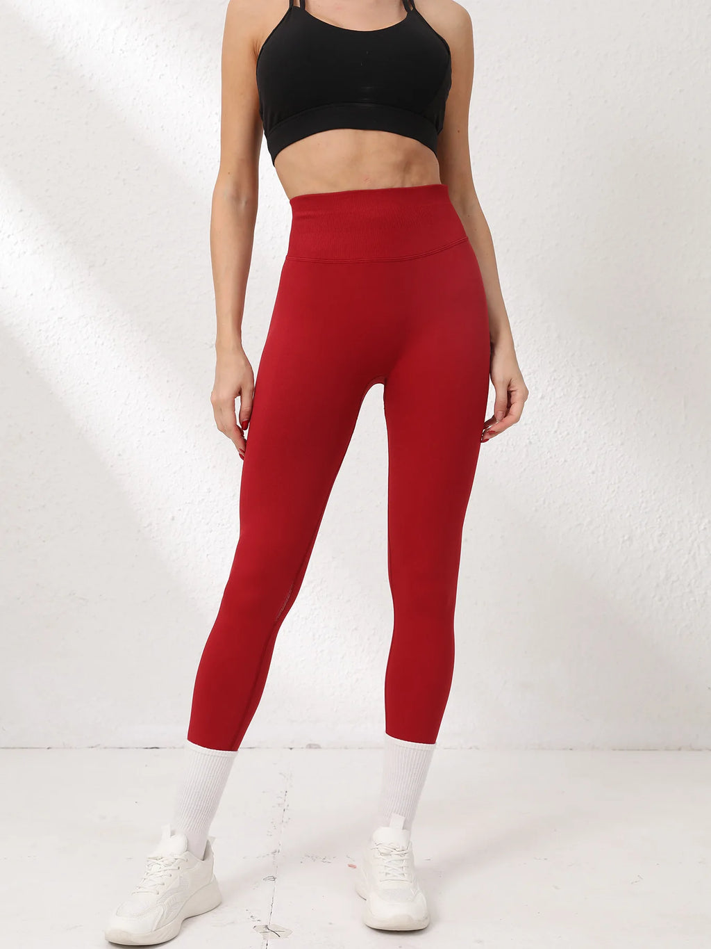 High Waisted Butt Liftting Leggings Fashion Yoga Leggings Seamless Tummy Control Proof Workout Tights Gym Fitness Training Pants